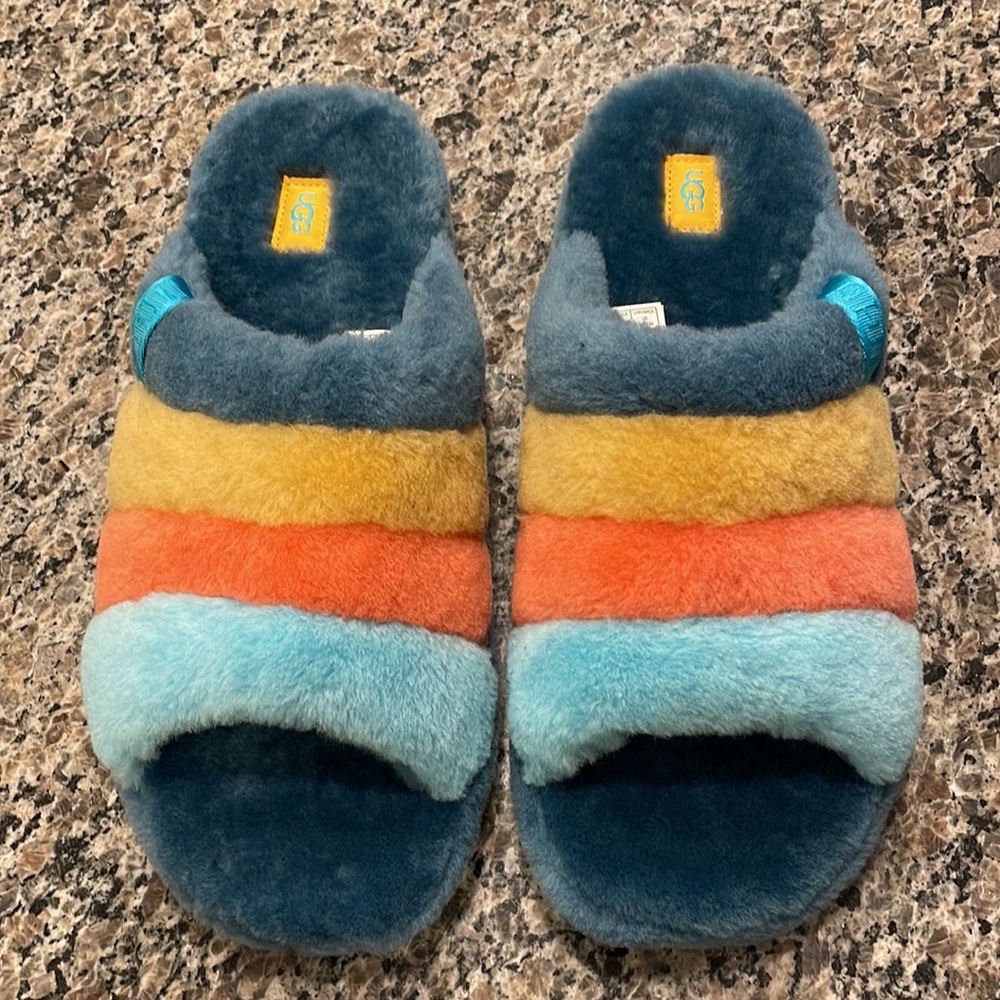 UGG Fluff You Four Color Faux Shearling Slide Mens14/Womens16 New